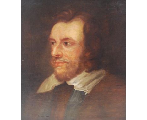 Follower of Sir Anthony Van Dyck (Flemish 1599 - 1641) Portrait, possibly Charles I Oil on canvas, 34cm x 29cm, in a gilt ges