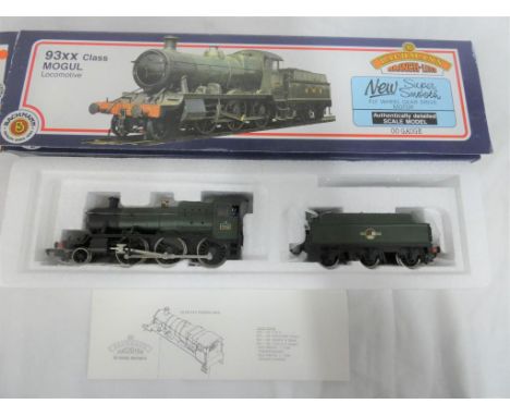 Bachmann Branch Line - an OO gauge 2-6-0 locomotive and tender 93xx class MOGUL, op no 7332 BR green livery # 31-306 appears 