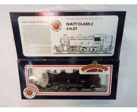 Bachmann Branch-Line - an OO scale model tank locomotive 2-6-2T, op no 41241, BR black lined livery, Ivatt class 2, # 31-451,