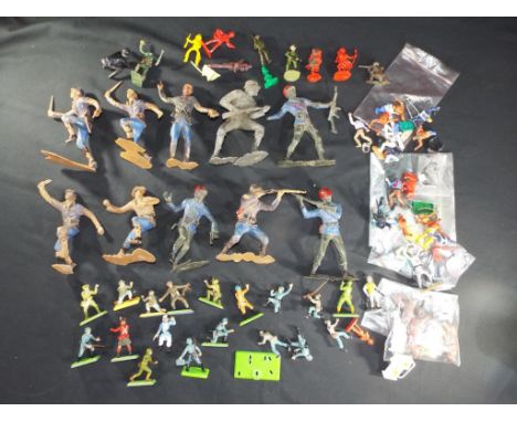 Marx, Britains, Timpo and others - 10 large scale unboxed plastic military figures approx 5-6 inches high by Marx,depicting J