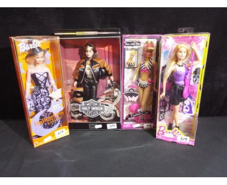 Barbie by Mattel - a collection of four boxed Barbie dolls to include Then and Now Bathing Suit Barbie #P6508, Barbie Glow in