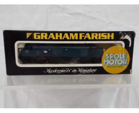 Graham Farish - an N gauge model diesel electric locomotive, class 37 op no 37035, BR blue livery # 8015, appears mint in ori