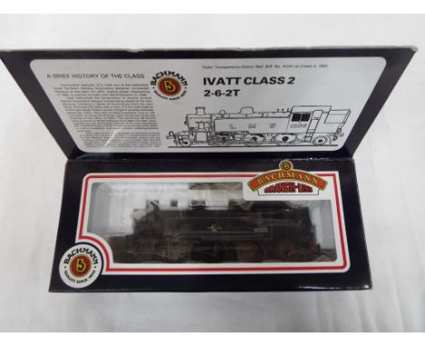 Bachmann Branch-Line - an OO scale model tank locomotive 2-6-2T, op no 41202, BR black livery, Ivatt class 2, # 31-452A, appe