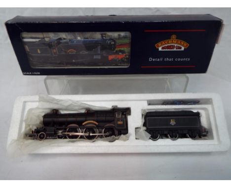 Bachmann - an OO scale model locomotive with tender 4-6-0 Modified Hall 'Witherslack Hall' op no 6990, BR black livery, # 31-