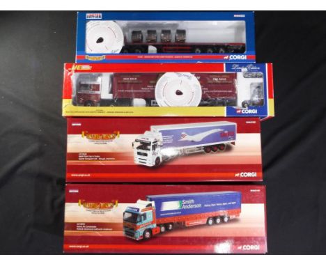 Diecast - Corgi four 1:50 scale trucks hauliers in original boxes, comprising CC13807 Mercedes flatbed [Morris Hill], CC13404