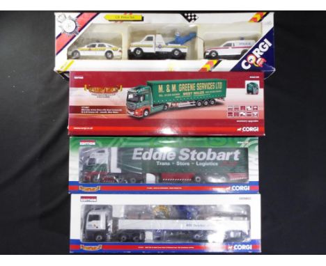 Corgi - Four Boxed Corgi diecast model vehicle sets inc three 1/50th scale Hauliers of Renown. Lot consists of, CC13821 Merce