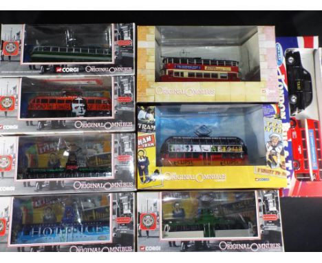 Corgi Original Omnibus - eight diecast model buses comprising Blackpool Brush Railcoaches # OM44002, 44006, 44002, OM43504, B