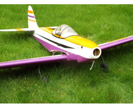 A Remote Control Model Airplane. Wingspan measures approx 5Ft with a nose to tail measurement of approx 4ft. Model is without