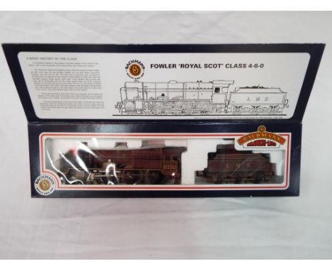 Bachmann - an OO scale model locomotive 4-6-0 Fowler Royal Scot Class op no 6130 'The West Yorkshire Regiment', LMS maroon li