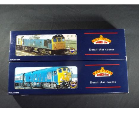 Model Railways - Bachmann OO gauge two diesel locomotives, comprising 32-402 Class 25 diesel and 32-425 Class 24 diesel, item