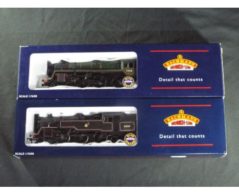 Model Railways - Bachmann OO gauge - two steam locomotives comprising a Standard Class 4MT Tank loco a 2-6-4 and a Standard C