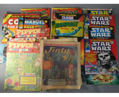 Comics - Marvel, Edgar, Rice Burroughs and other - twenty vintage comics including Marvel Star Wars Weekly #4 1978 , Marvel R