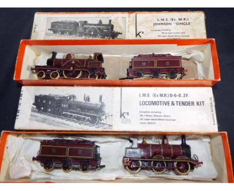 N &amp; K C Keyser - two HO scale kit built model diecast locomotives LMS (ex M.R.) Johnson 'Single' 4-2-2, op no 116 with te