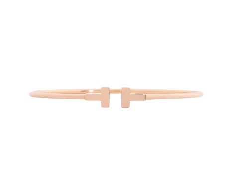 TIFFANY & CO. "T Wire" Armreif 18K Roségold, Neupreis: 2.200 €, Größe Medium. Für Handgelenke bis 15,9 cm Umfang, leicht verb