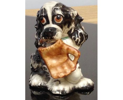 W. GOEBEL SPANIEL DOG WITH A BASEBALL GLOVE, 9CM STAE 17 