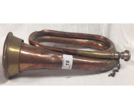 COPPER BUGLE STAMPED 3RD V.B.E.S.R. NO. 9 1903 