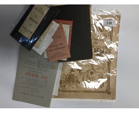 VARIOUS DOCUMENTS/MEMBERSHIP CARDS INCLUDING BORDER RIFLE VOLUNTEERS 1899, QUEEN RIFLE VOLUNTEERS 1887, ARTILLERY VOLUNTEERS 