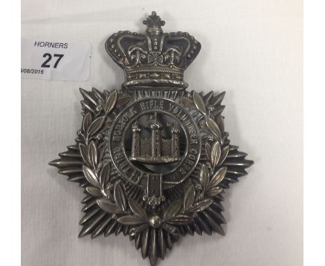 THIRD NORFOLK RIFLE VOLUNTEER CORPS HELMET PLATE, VICTORIAN 
