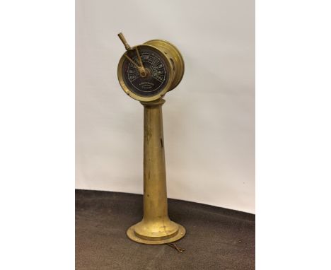 SHIPS ENGINE ORDER TELEGRAPH BY A. ROBINSON AND CO. LTD LIVERPOOL. THE TWIN 10" FACE-PLATES WITH COMMANDS, FULL, HALF, SLOW, 