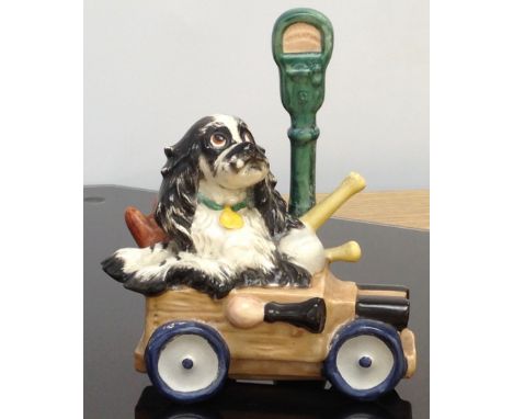 W. GOEBEL SPANIEL DOG IN A CAR "BUTCH TYPE" 15CM STAE 7 