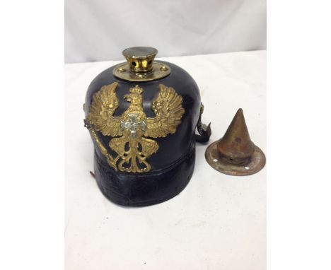 WWI PICKELHAUBE HELMET WITH LANDWEHR PLATE