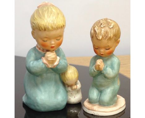 W. GOEBEL KNEELING BOY AND GIRL FIGURES (2) 16CM BYJ 38 DATED 1959 AND BYJ16 DATED 1957 