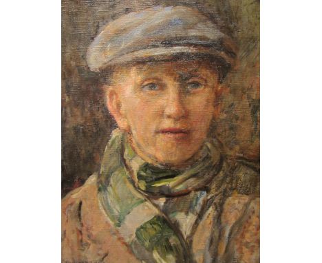Rowland Henry Hill (Staithes Group 1873-1952): Self Portrait, oil on canvas signed 27cm x 20cm
Provenance: Illustrated in Phi