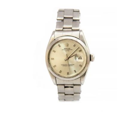 Rolex, a boxed 1960s gentleman's Rolex Oyster Perpetual Date Superlative Chronometer wristwatch, 3cm circular silvered dial w
