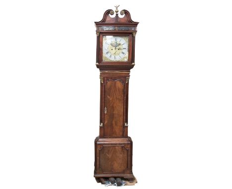 An early 19th century mahogany eight day longcase clock, the dial inscribed 'J Whitworth, Lussley', the hood with a swan neck