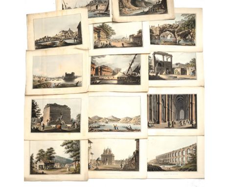 A collection of fourteen late-Georgian aquatint etchings with exceptional hand-colouring, depicting views of the Ottoman Empi