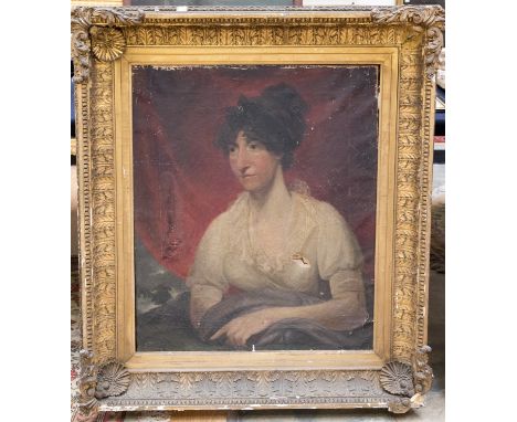 English School, mid 19th Century, a young lady bust length in a bonnet; portrait of an elderly lady wearing a bonnet, a pair,