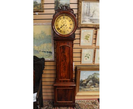 A 19th Century Scottish mahogany eight day longcase clock, by John Thompson of Coatbridge, the round face door enclosing a gi