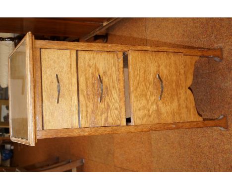 Vintage glass topped set of side drawers 
