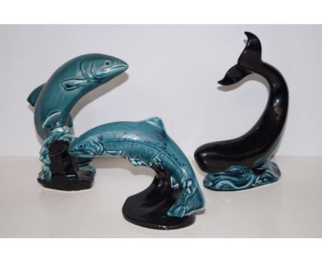 Poole trout, salmon and whale (Largest 22cm height)