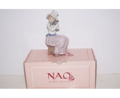 Nao group, girl with puppy, boxed 