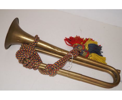 Brass military bugle, requires mouth piece 