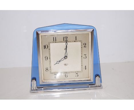 Smiths art deco glass mantel clock (working)
