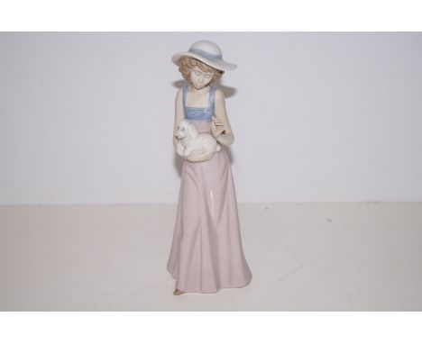 Nao figure of a girl with a puppy, height 26cm 
