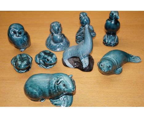 Collection of nine Poole animals