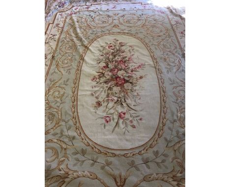 AUBUSSON SAVONNERIE STYLE NEEDLEPOINT CARPET, 510cm x 350cm, of central floral spray reserve.