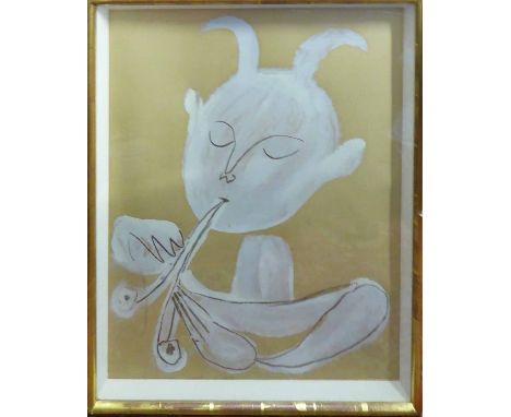 AFTER PABLO PICASSO 'White faun', lithograph, 63cm x 45cm, framed and glazed.