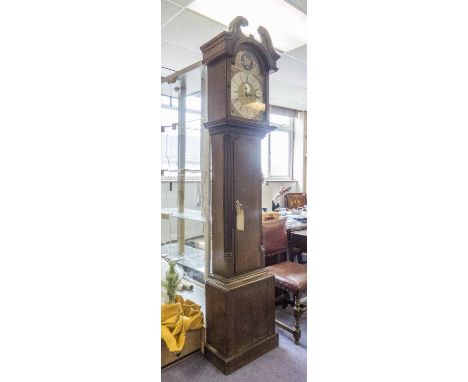 LONGCASE CLOCK, George III oak with brass, silvered and painted face inscribed John Smith, Chester, eight day movement, 228cm