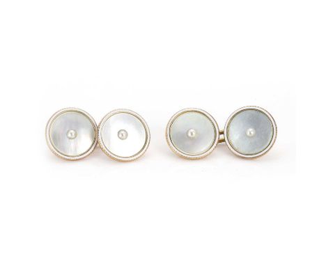 A small collection of gold cufflinks, comprising a pair of gold rectangular engraved cufflinks, stamped 18ct, tested as appro