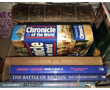 Two boxes of assorted vintage and other books to include "The Book of Stations - The Official Handbook of Stations 1956", "Ai