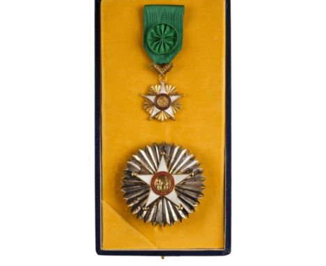 * Senegal, Republic. National Order of the Lion, Commander set, the breast badge with large five pointed white enamel ball ti