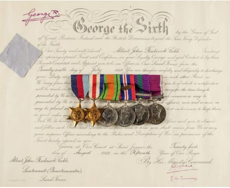 * WWII. A group of six to Major A.J. Cobb, Royal Army Service Corps 1939-1945 Star, France and Germany Star, Defence and War 