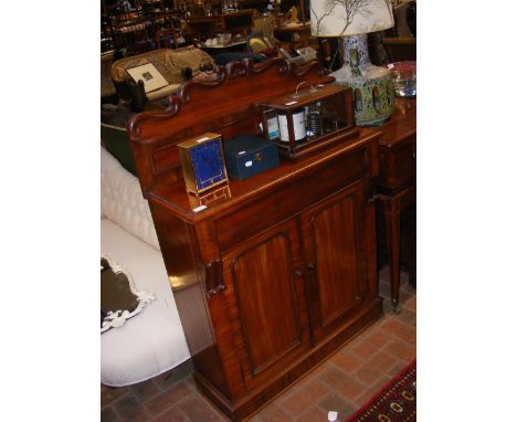 A 19th century mahogany chiffonier with drawer and cupboard below