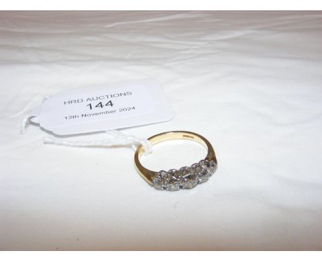 A five stone diamond ring in 18ct setting
