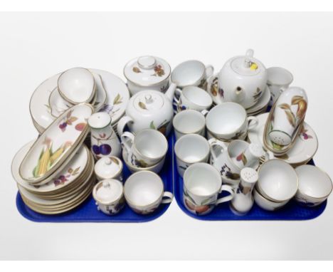 Approximately fifty nine pieces of Royal Worcester Evesham tea and dinner ware 