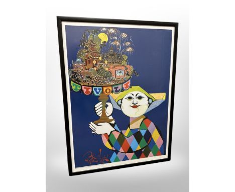 A Danish Bjorn Wiinblad gallery print 79 cm x 59 cm